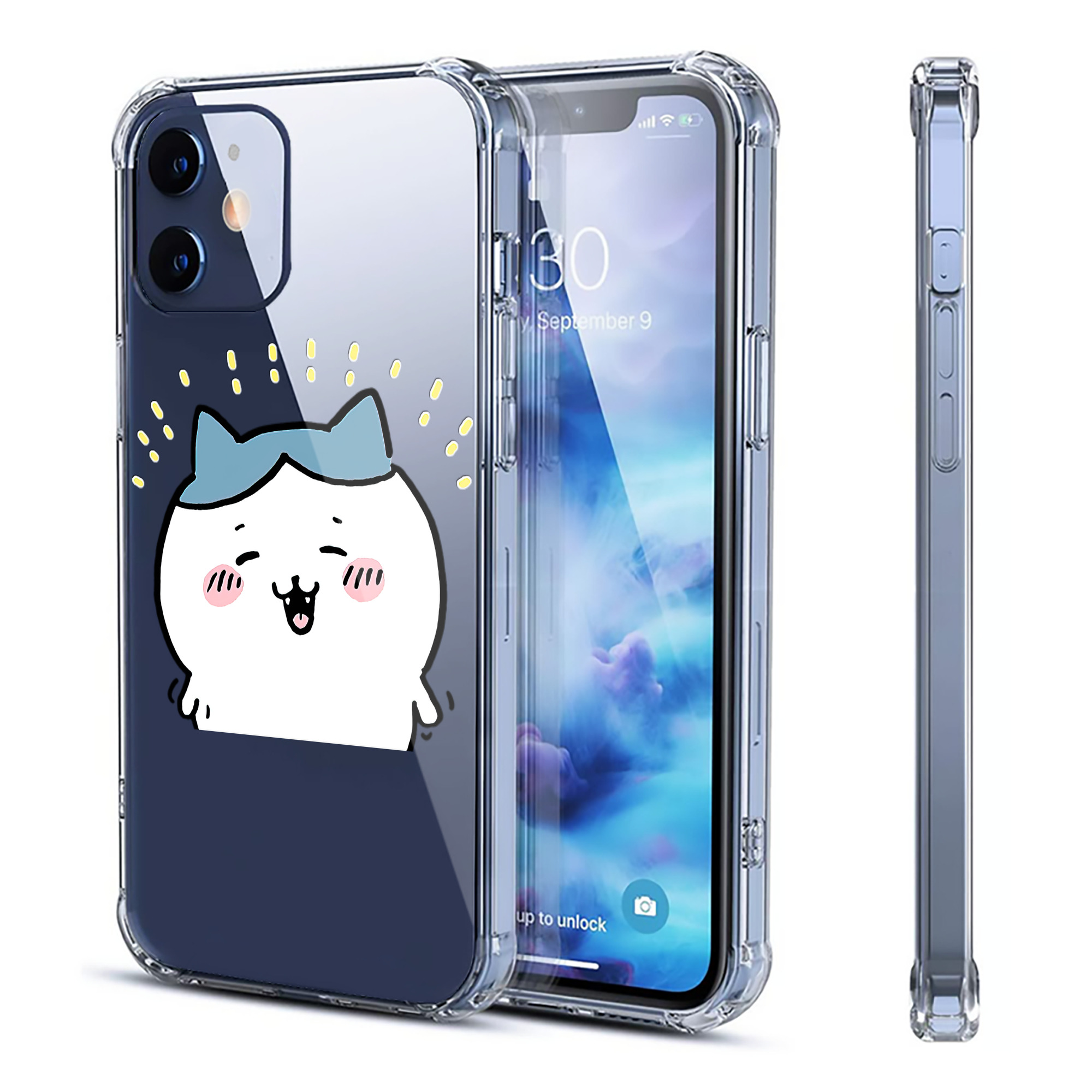 （画像用） ちいかわ ハチワレ Chii-kawa hachiware 【iPhone 12シリーズ対応】透明スマホケース（クリアソフトケース）